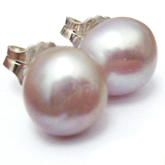 Pale Pink Nugget Pearl Stud Earrings